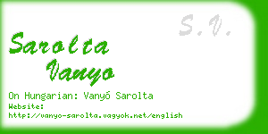 sarolta vanyo business card